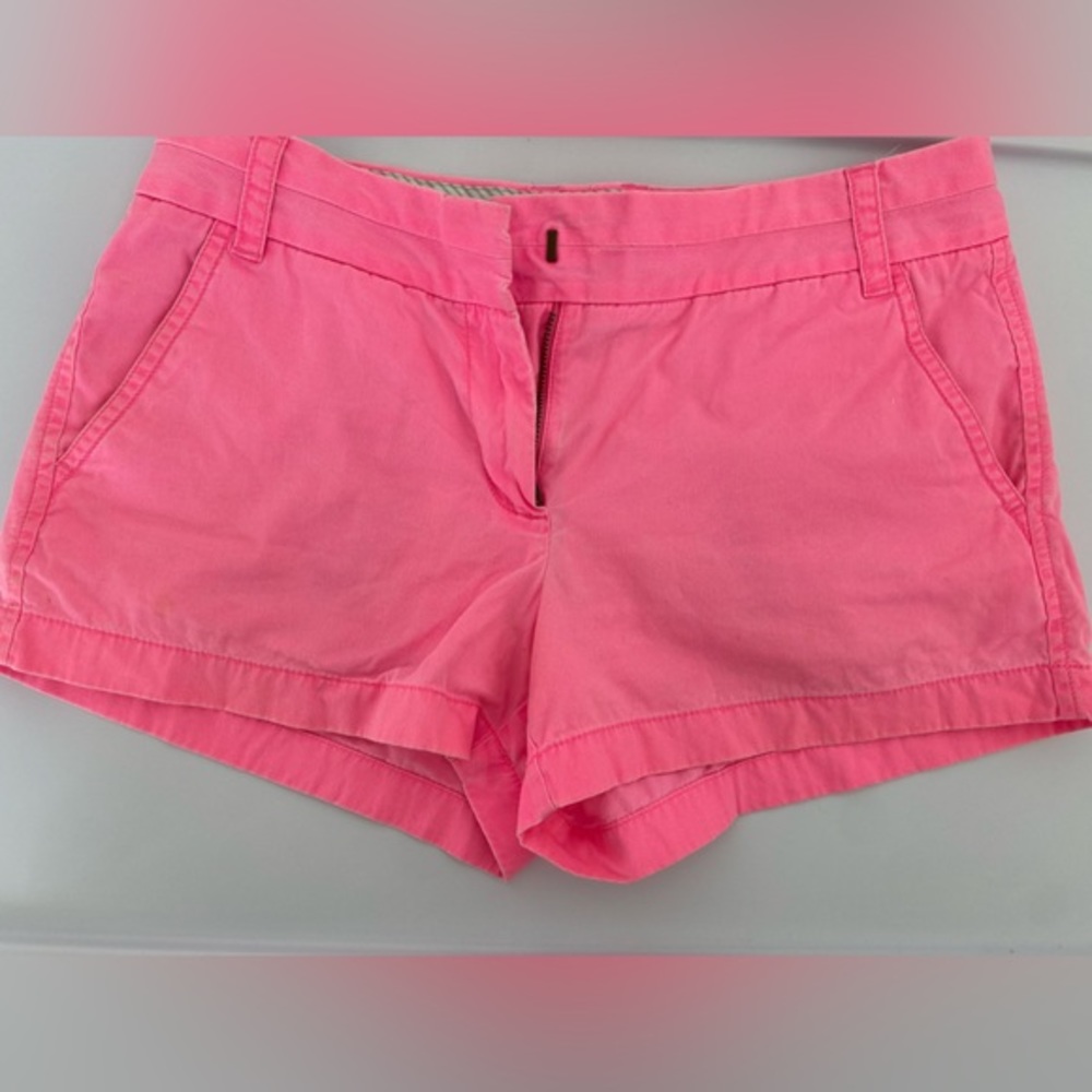 J Crew hot pink broken in chino shorts size 4